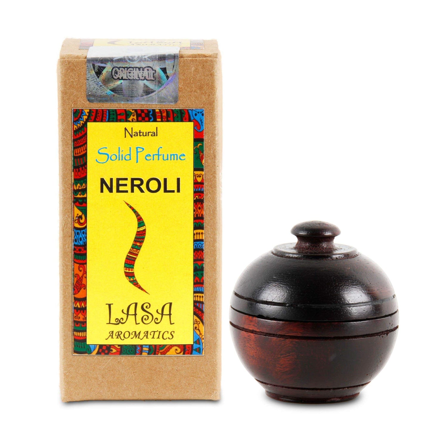 Lasa Aromatics Natural Solid Perfume Body Musk In Wooden Jar - 6 gm (Neroli) Beauty & Personal Care LASA AROMATICS