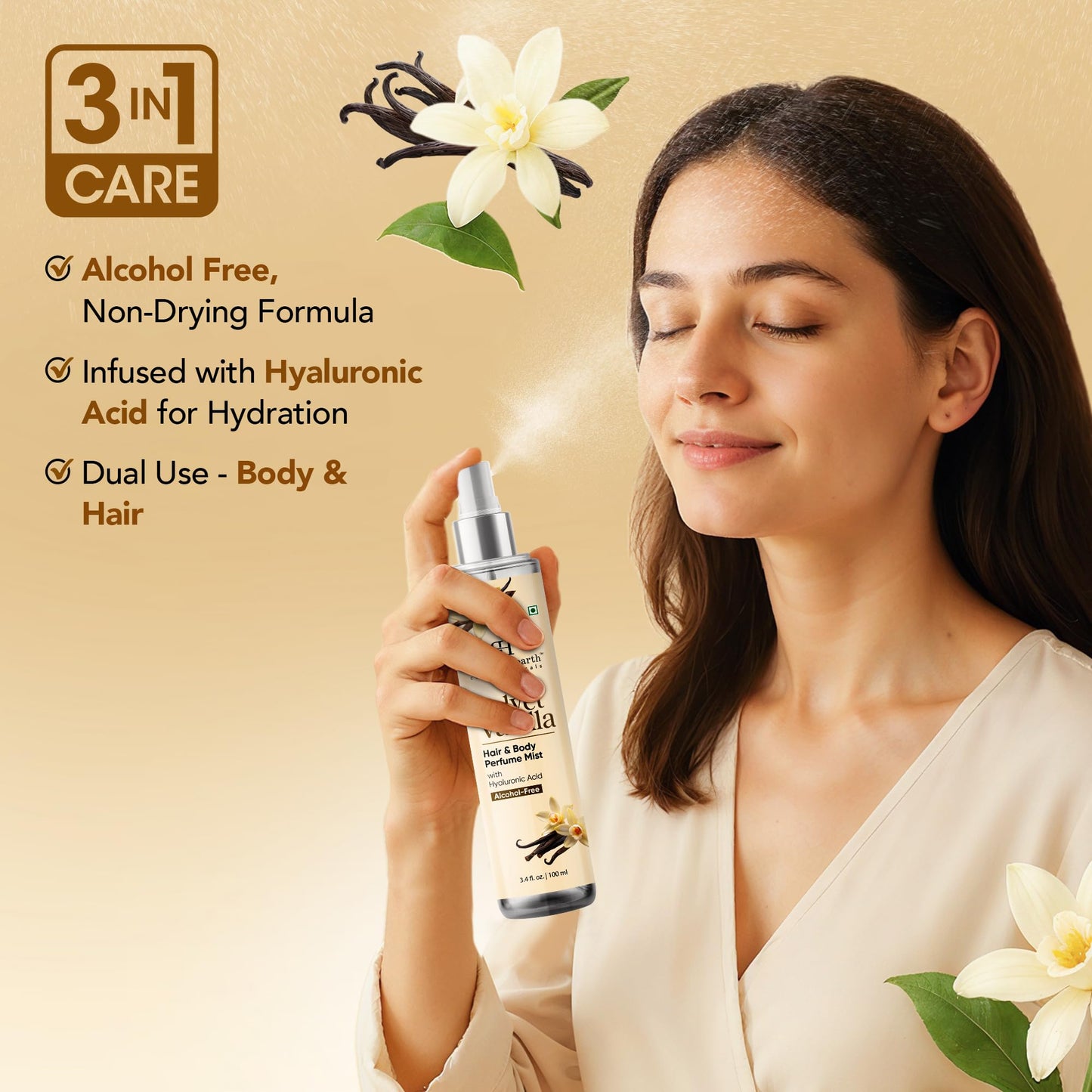 Botanic Hearth Vanilla Hair Perfume & Body Mist, Long-Lasting Hair Deodorizer & Body Scent for Women & Men, Alcohol-Free Clean Fragrance Hair Spray Beauty and Personal Care Botanic Hearth