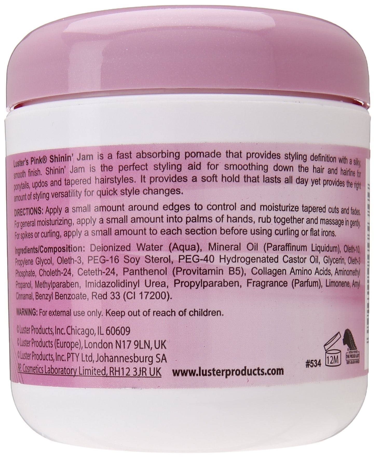 Luster's Pink Shinin' Jam, 6 Ounce