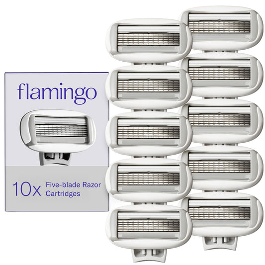 Flamingo Women's Original Razor Blade Refill Cartridges for Women - 10 Count - 5-Blade Shaving Razors for Women Beauty and Personal Care Flamingo