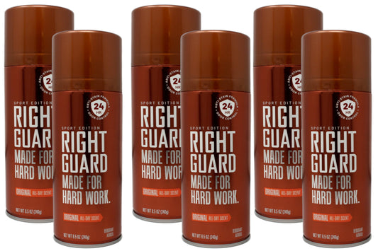 Right Guard Sport Deodorant, Aerosol, Original 8.5 oz (Pack of 6)