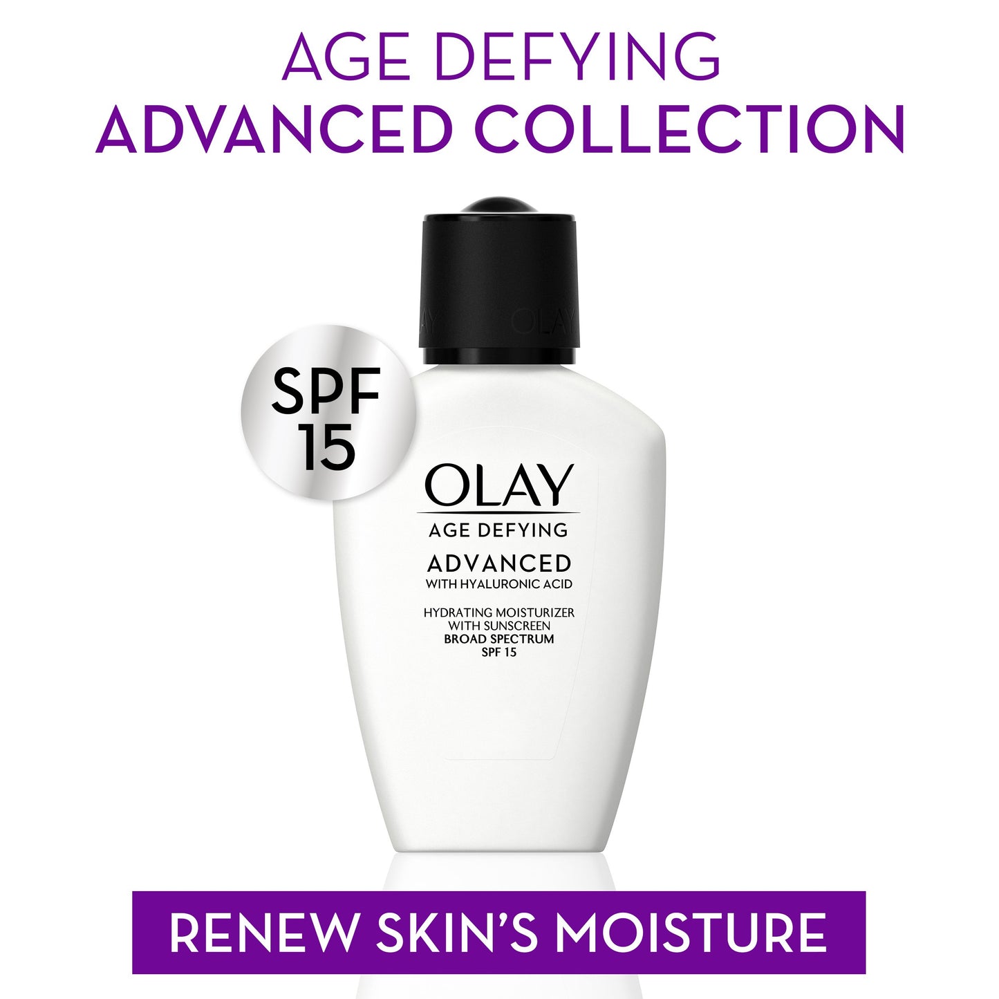 Olay Age Defying Advanced with Hyaluronic Acid Hydrating Moisturizer Spf 15, 3.4 Fluid Ounce