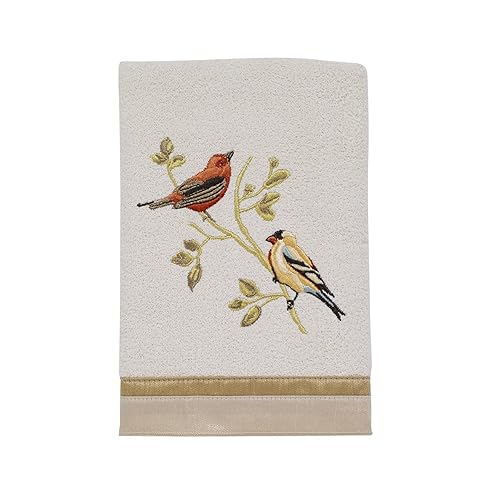 Avanti Linens - Hand Towel, Soft & Absorbent Cotton, Nature Bathroom Decor (Gilded Birds Collection), Ivory