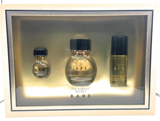 Victoria's Secret Bare 3 Piece Luxe Fragrance Gift Set: 1.7 oz. Eau de Parfum, 1.0 oz Perfume Oil & 0.25 Eau de Parfum