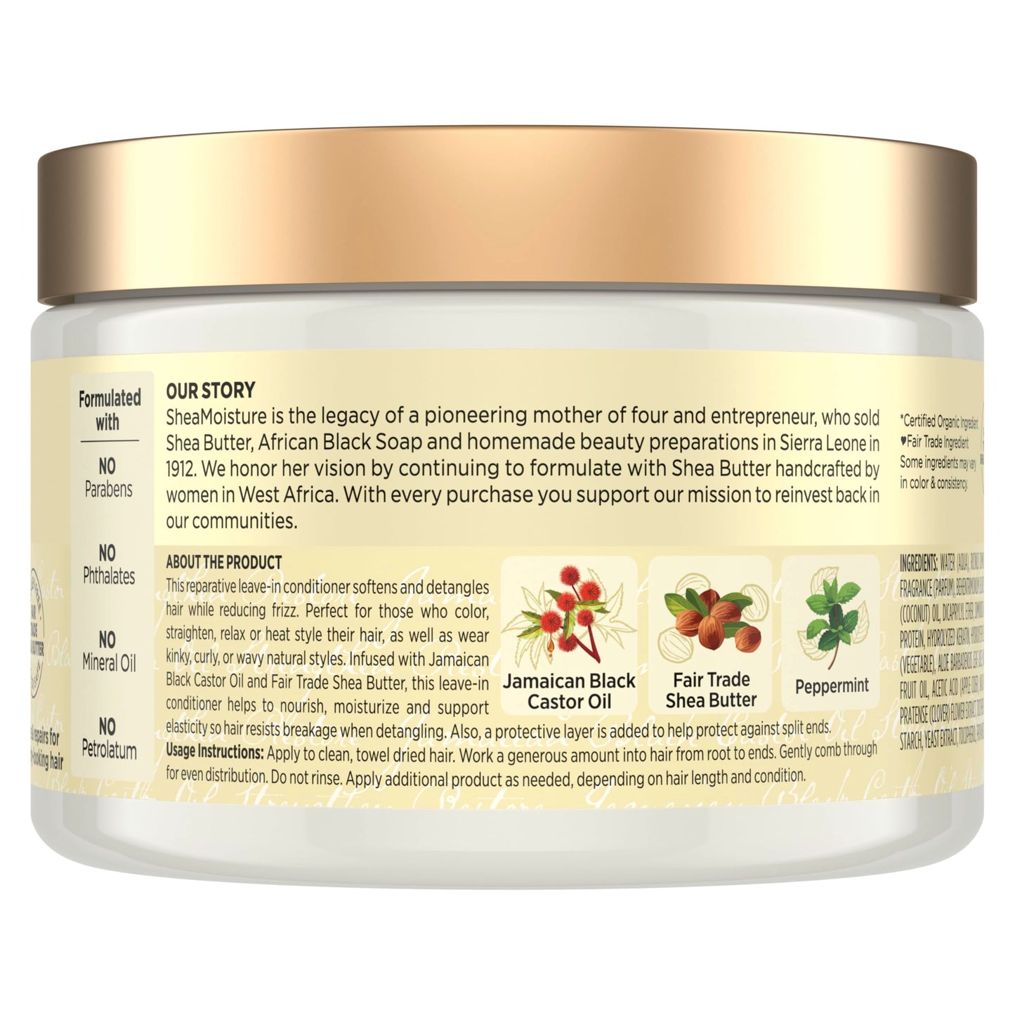 SheaMoisture Jamaican Black Castor Oil, Strengthen & Restore Leave-In Conditioner, 11.5 fl oz (340 ml)
