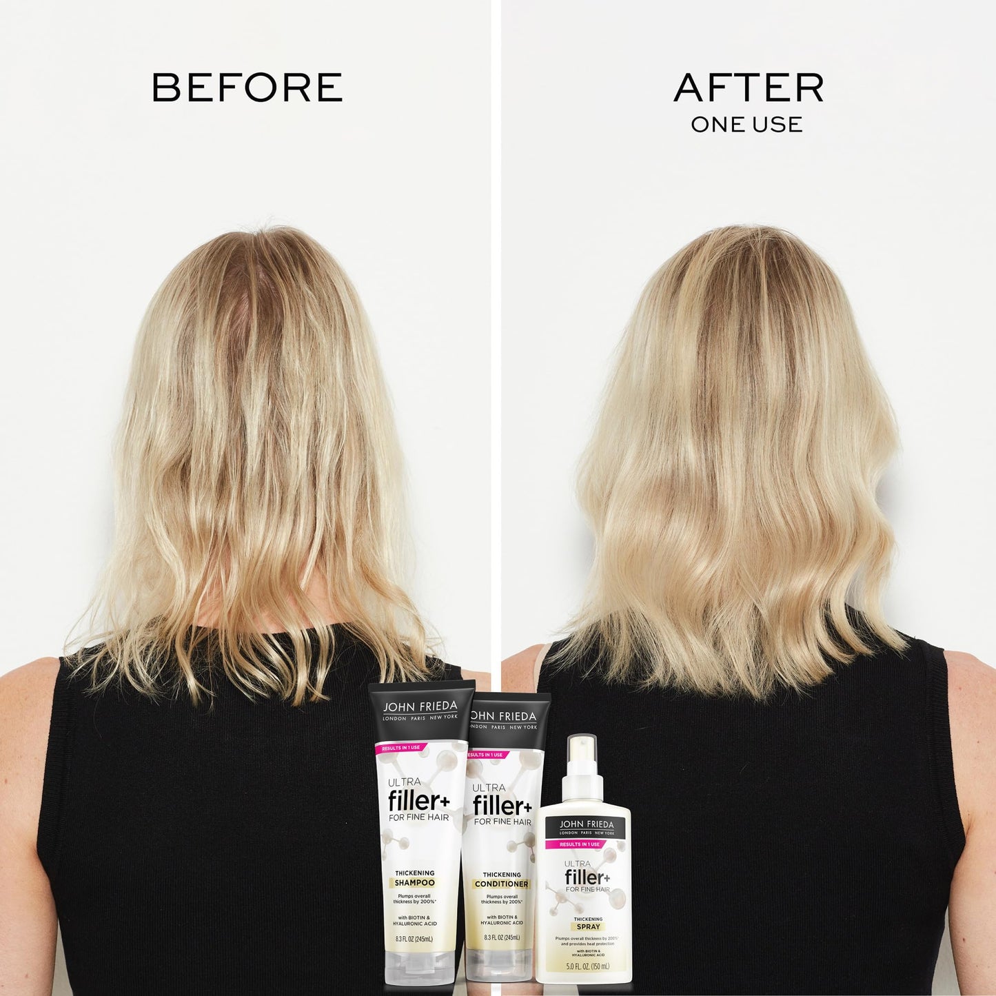 John Frieda ULTRAfiller+ Thickening Spray, Thickening & Strengthening Spray for Damaged or Thin Hair, Infused with Biotin and Hyaluronic Acid