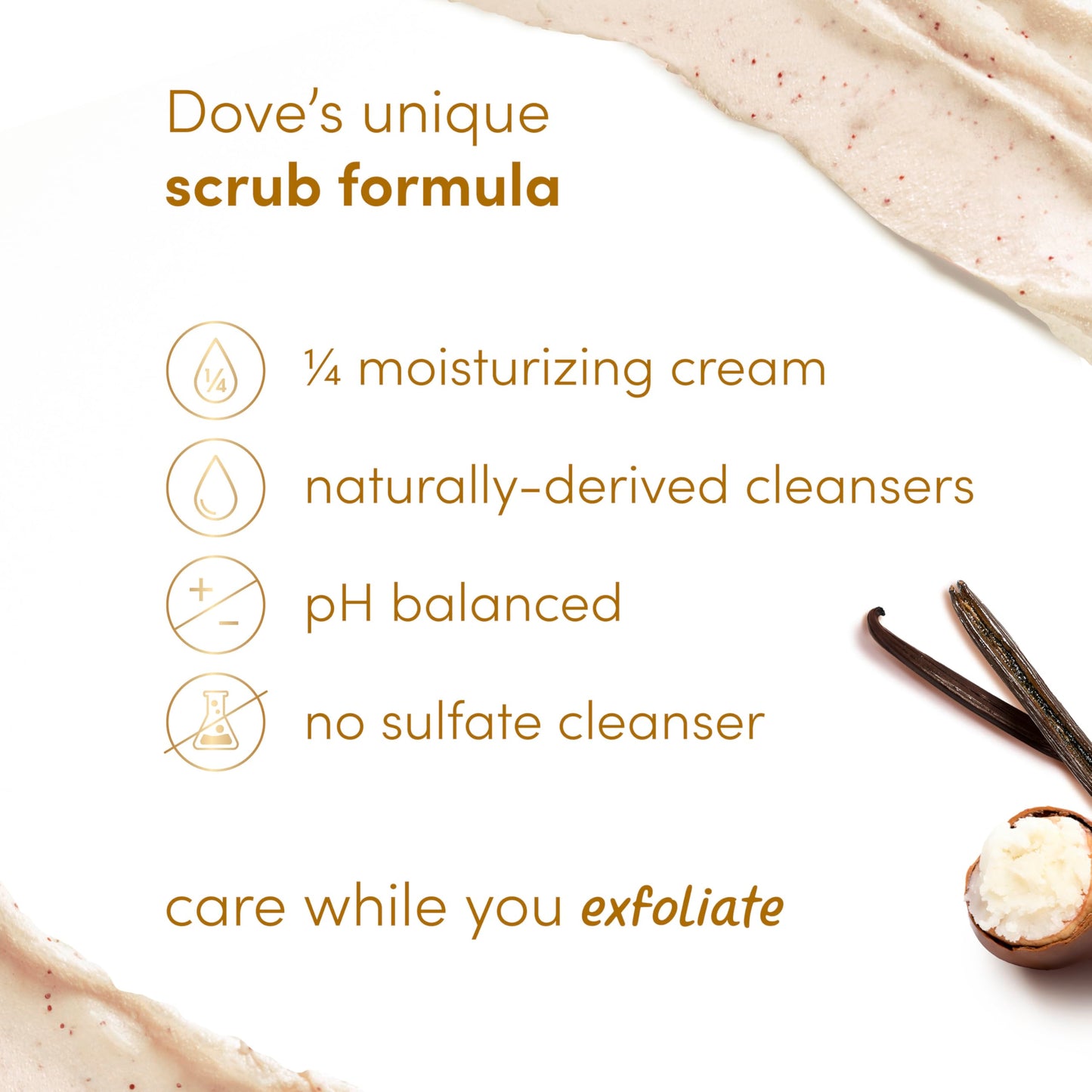 Dove Vanilla Sugar & Shea Butter Body Scrub Exfoliates and Deeply Nourishes for Smooth, Radiant Skin 15 oz Beauty & Personal Care Dove