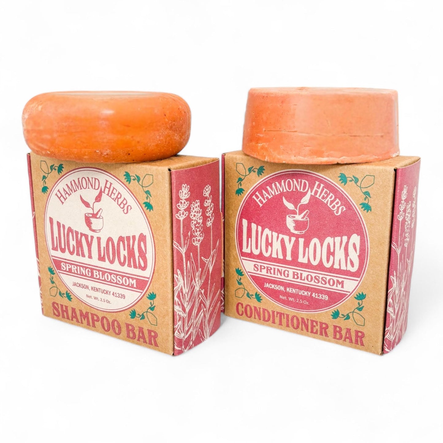 Lucky Locks | Pick Your Scent | Natural Shampoo & Conditioner Bar Set | Zero Waste Hair Care | Sulfate Free (Spring Blossom)
