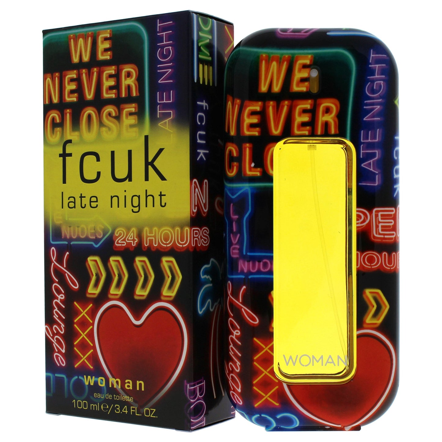 FCUK Late Night Eau De Toilette Spray for Women, 3.4 Ounce