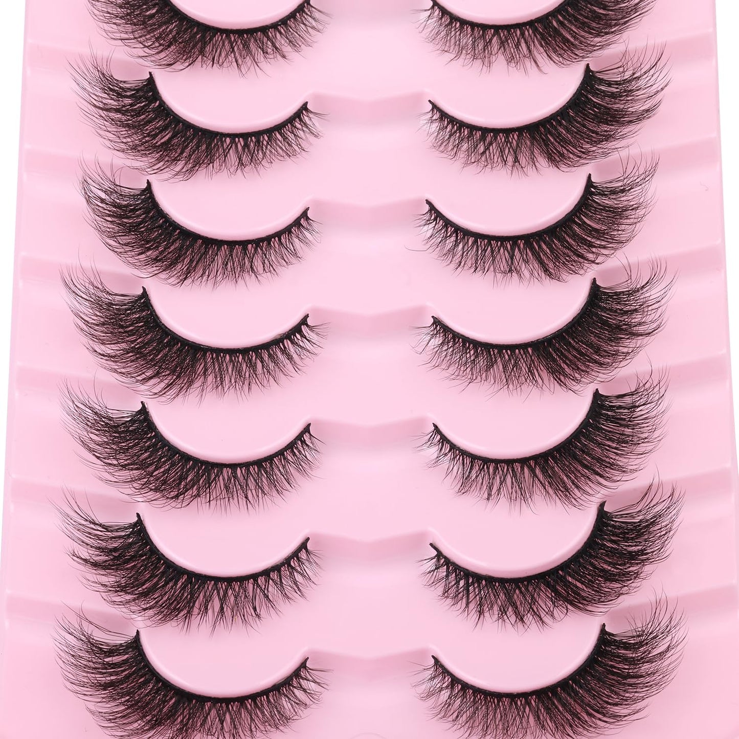 False Lashes Natural Look Faux Mink Eyelashes Wispy Fox Eye Lashes That Look Like Extensions 3D Mink Lashes Natural Strip Lashes Pack 7 Pairs Beauty and Personal Care Kiromiro