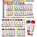 AZEN 24 Pack Lip Balm, Natural Lip Balm Bulk, Lip Care Product, Moisturizing Lip Balms for dry cracked lips - 12 Flavors