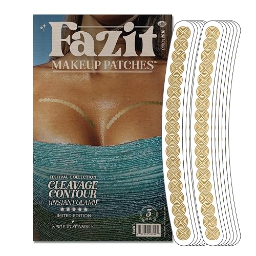 Fazit Makeup Patches - Cleavage Contour - Glow Up Make-Up Patches - Cute Glitter Makeup Accessories for Women - Cosmetic Body Glitter
