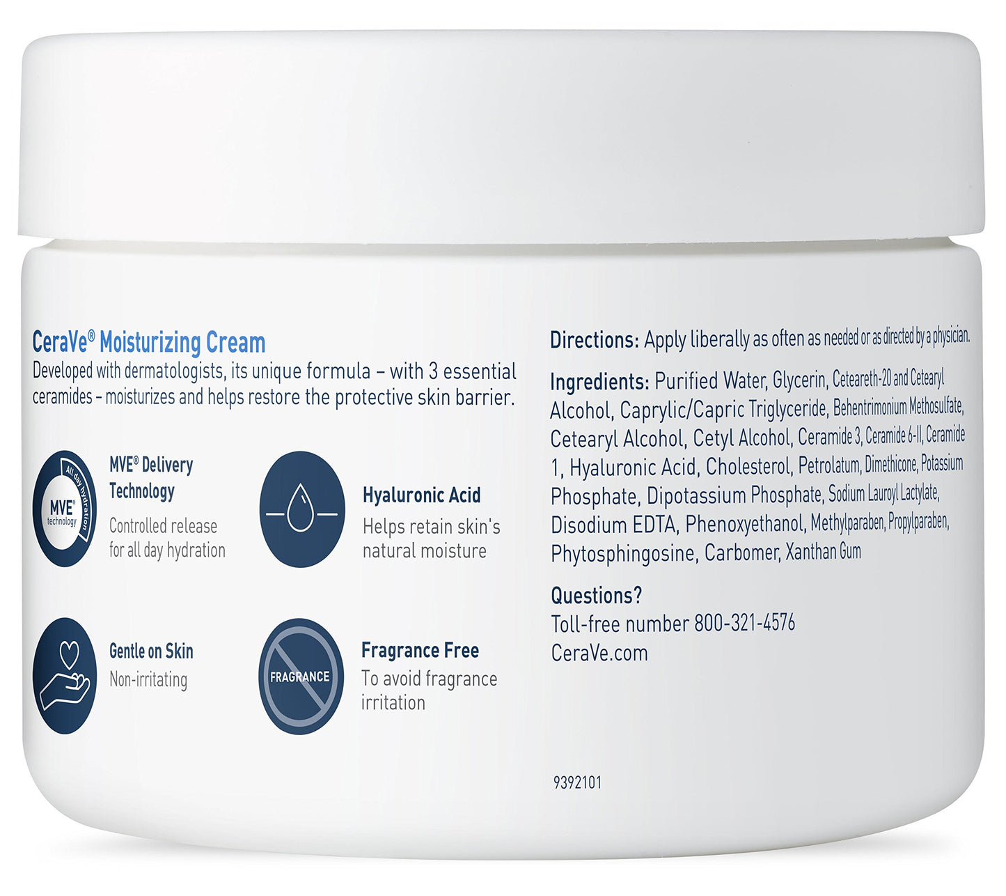 CeraVe Moisturizing Cream Daily Face and Body Moisturizer for Dry Skin, 12 Ounce