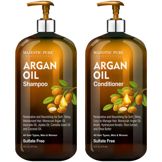 MAJESTIC PURE Argan Oil Shampoo and Conditioner Set | Nourishing & Promotes Soft and Silky Hair | Sulfate Free | For All Hair Types, Men and Women - 2