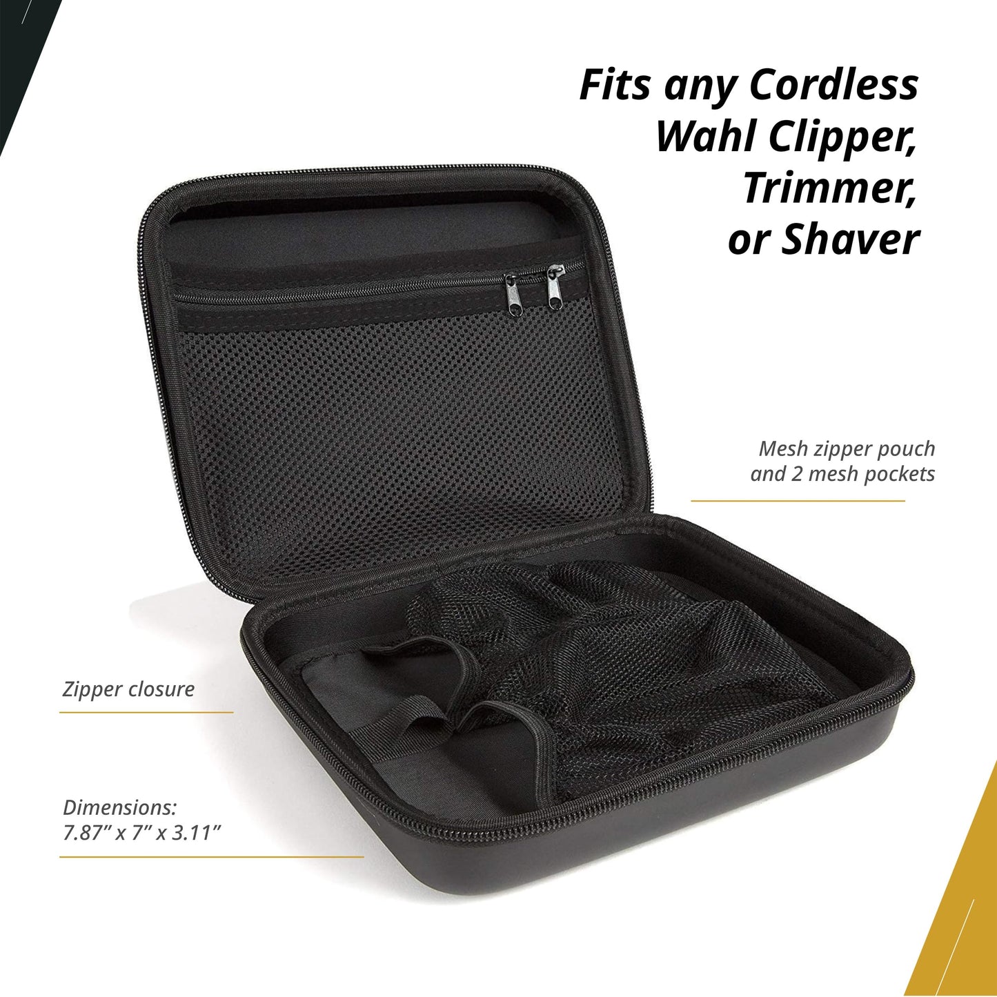 Wahl Professional Travel Storage Case Durable Compact With Secure Zipper For Grooming Tools