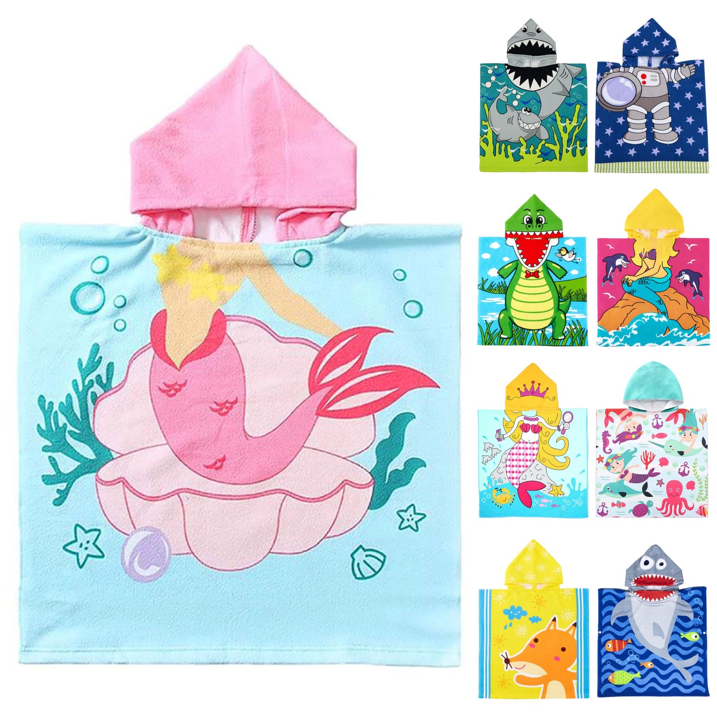 Cute Animal Hooded Beach Towel, Microfiber Bath Towels For Kids Toddler Infant Boy Girl, Animal Towels For Bath Pool Swim Swimwear Summer Beach…