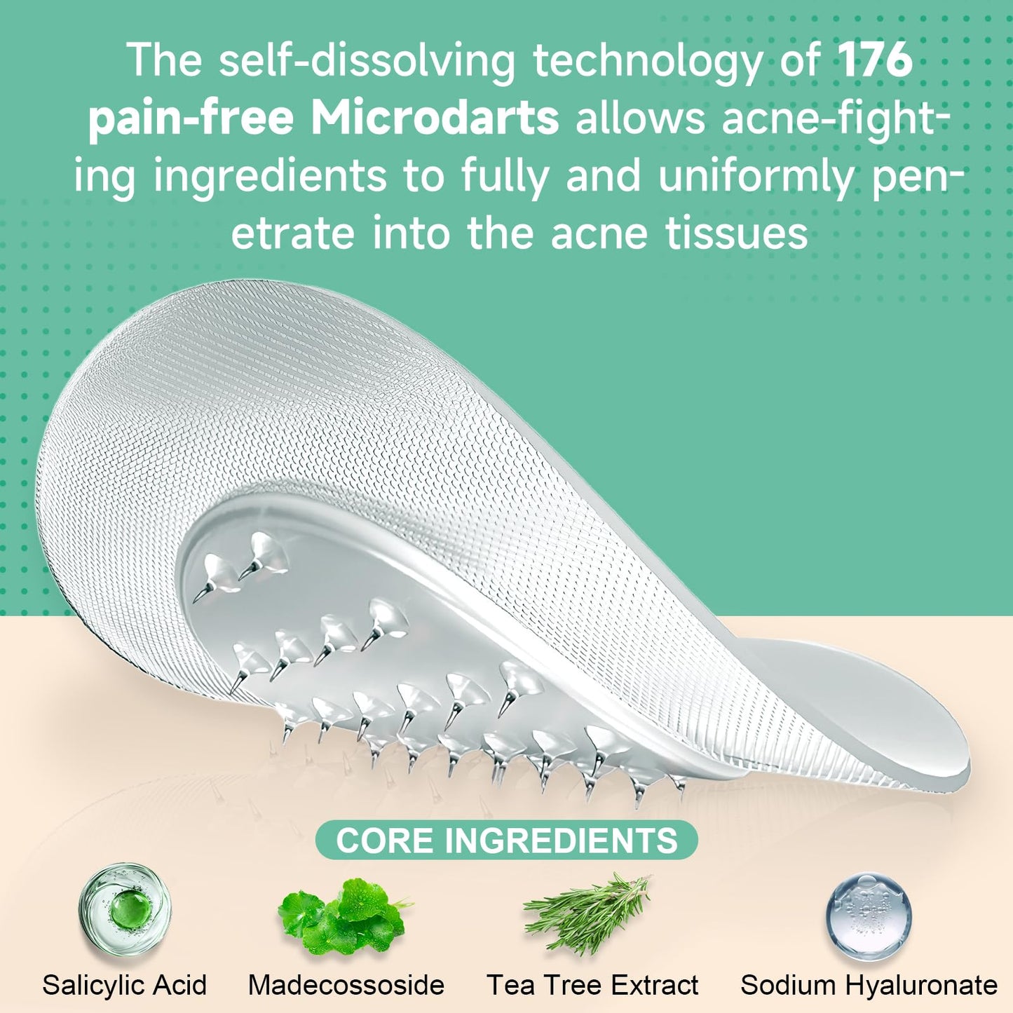 144-Count Microdart Acne Patches, Hydrocolloid Pimple Patches with Salicylic Acid & Madecossoside, Microdart Zit Patches for Deep Blemishes & Early Beauty and Personal Care TEAWOO