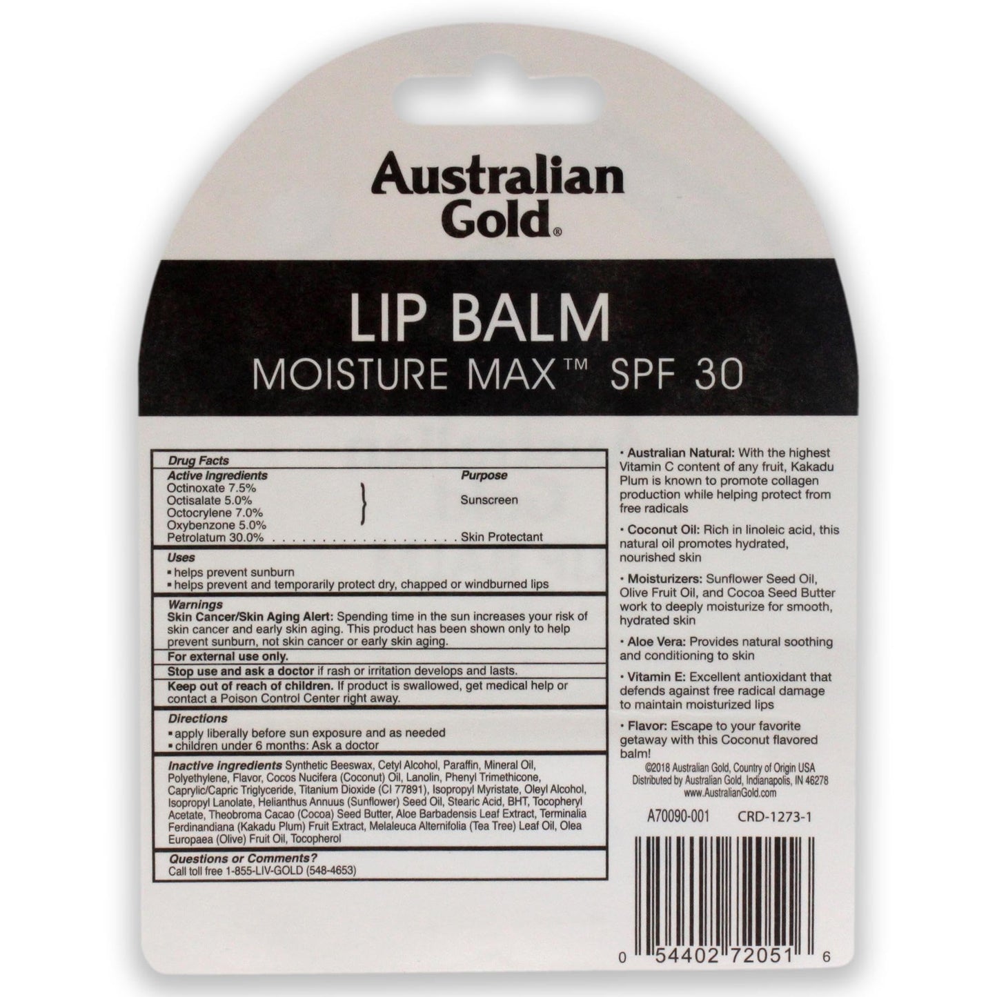 Australian Gold Spf30 Lip Balm 0.15 Oz, 0.15 Ounces