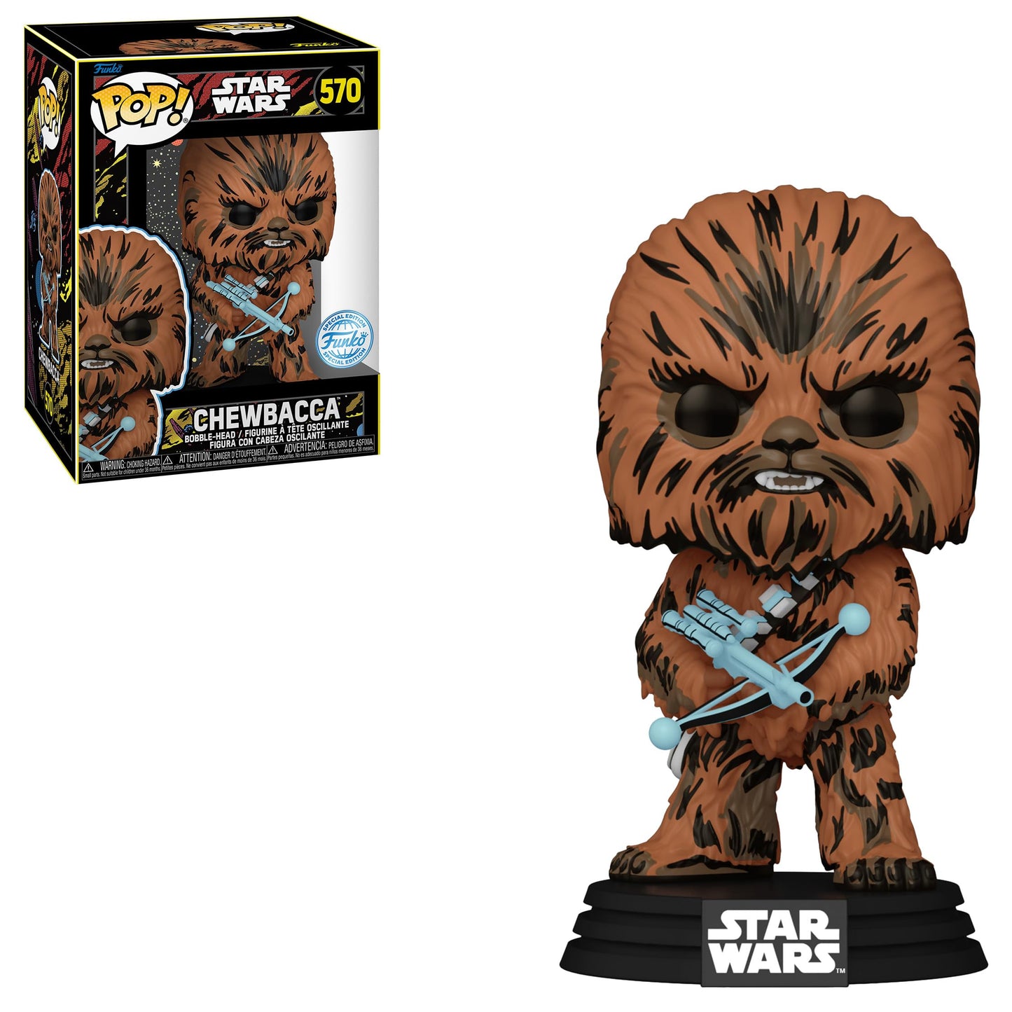 Funko Pop! Star Wars: Retro Series - Chewbacca, Special Edition Exclusive Vinyl Bobblehead #570