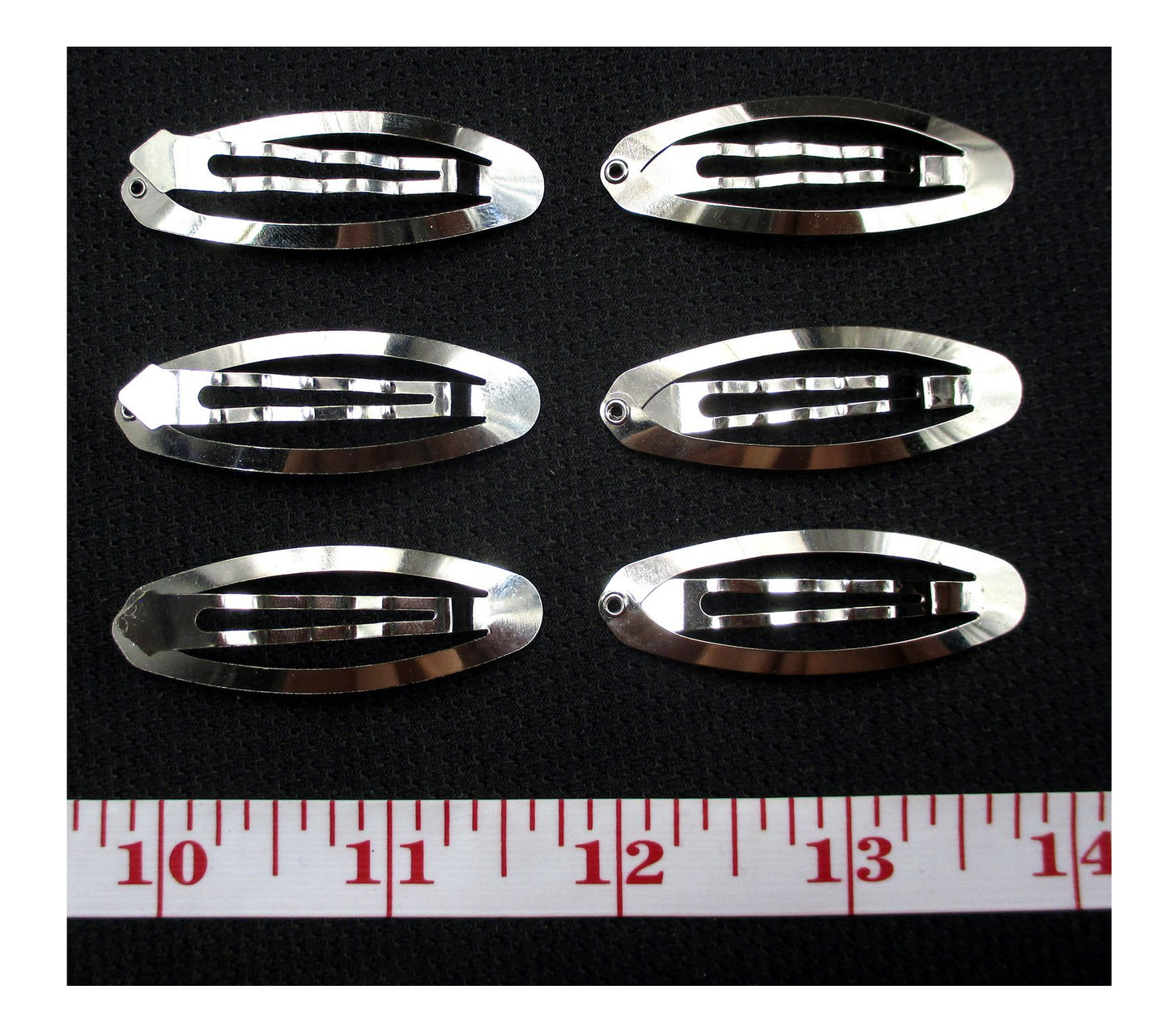 50pcs Metal Silver Oval Shape Snap Hair Clips/Barrettes for DIY 50mm