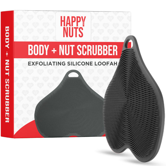 HAPPY NUTS Silicone Body Scrubber, Exfoliating Body Scrubber for Sensitive Skin, Sustainable Shower Scrubber for Body, Silicone Body Brush