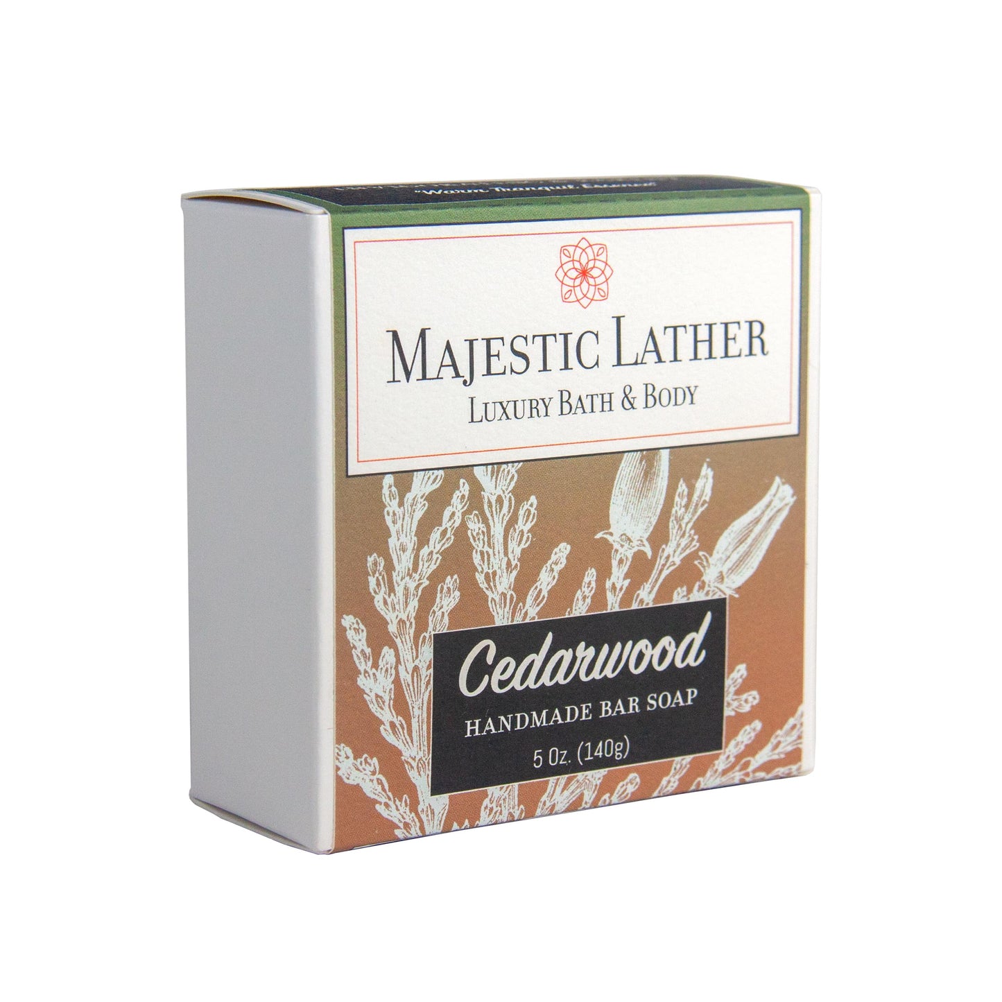Cedarwood Luxury Handmade Bar Soap for Face & Body, Skin Soothing, Gentle Cleansing, Moisturizing & Nourishing - Shea Butter & Natural Oils. Cold Beauty & Personal Care Majestic Lather