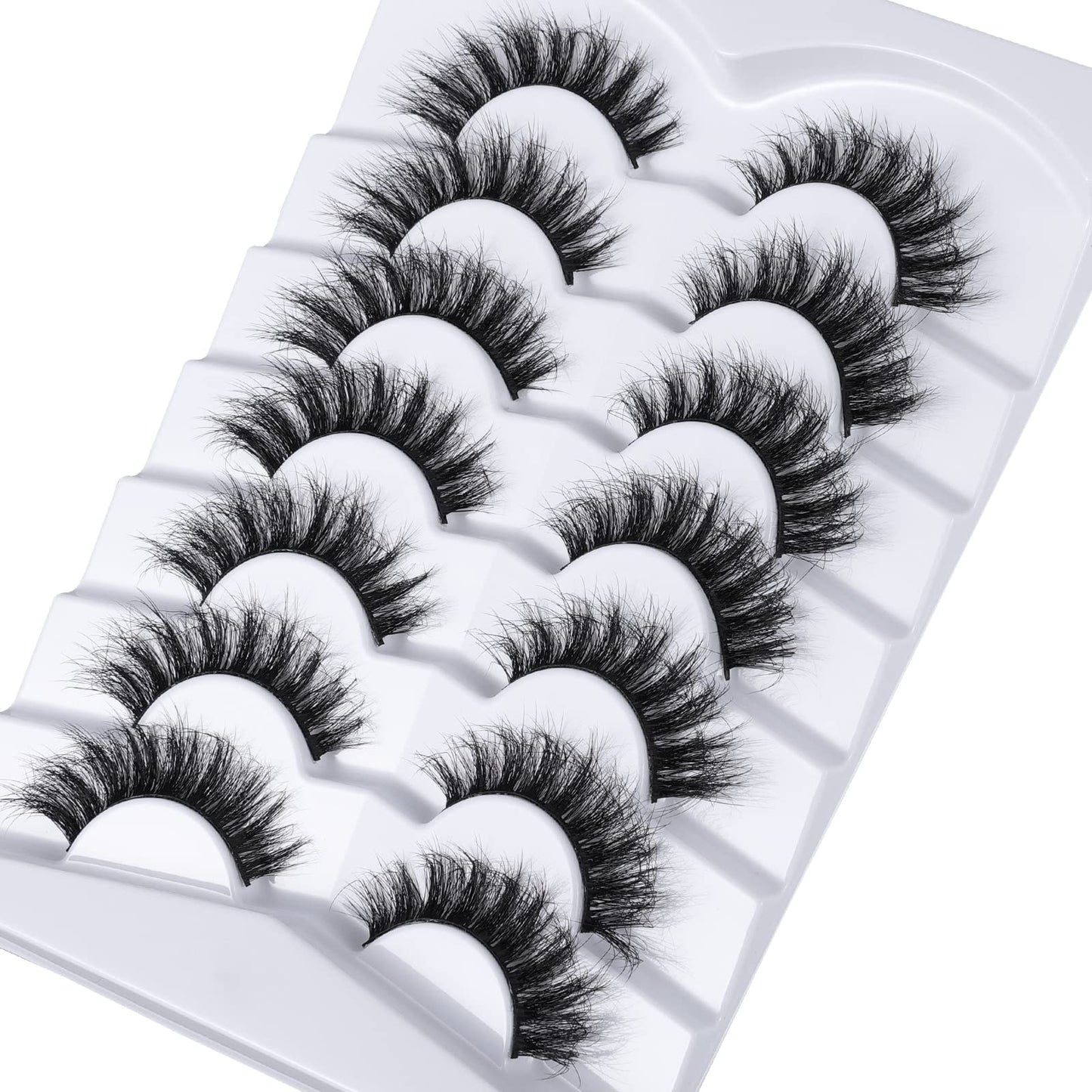 Mebver 8D Fluffy Wispy Lashes False Eyelashes Cat Eye Lashes Faux Mink Lashes Natural Look That Look Like Extensions Pestañas Postizas D Curl Lash