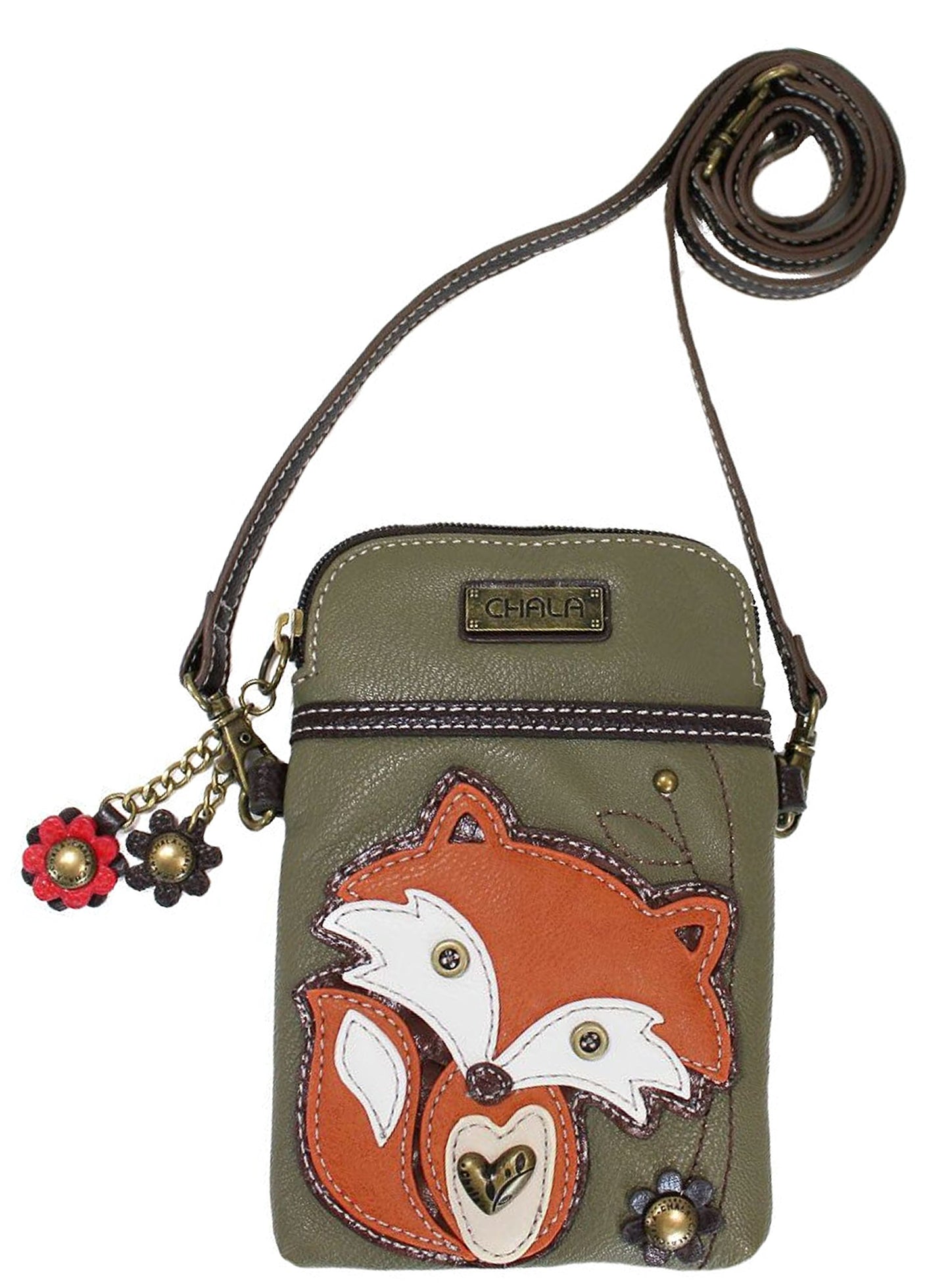 Chala Handbags Fox Cellphone Crossbody Handbag - Convertible Strap Fox Lovers