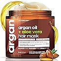 Artnaturals Argan Hair Mask Conditioner - (8 Oz/226g) - Deep Conditioning Treatment - Organic Jojoba Oil, Aloe Vera & Keratin - Repair Dry, Damaged