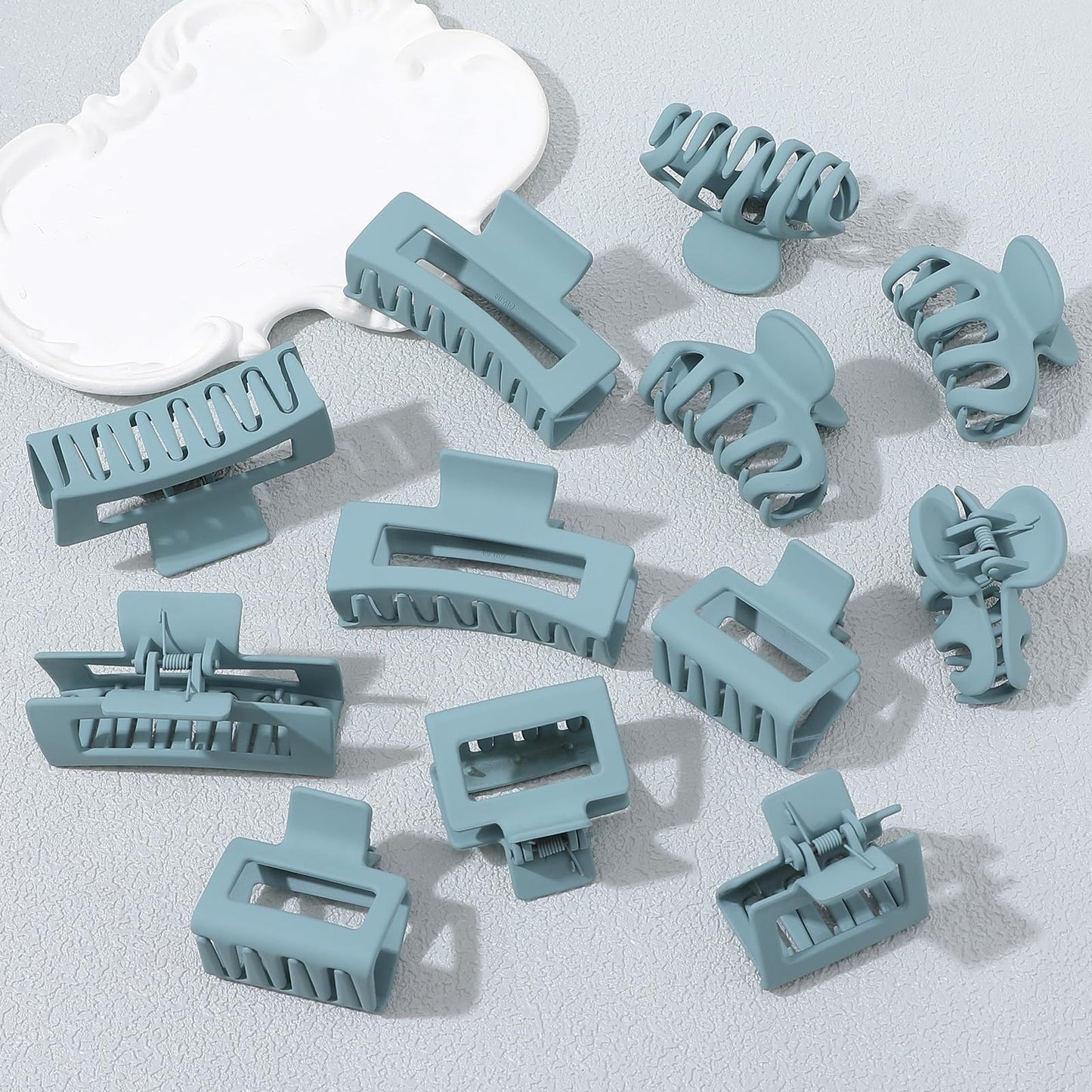Small Medium Claw Clips for Women, 3 Styles Hair Clips for Thick and Thin Hair, Non-slip Strong Hold, 12 Pcs (Blue) Beauty and Personal Care PAOFUPOS