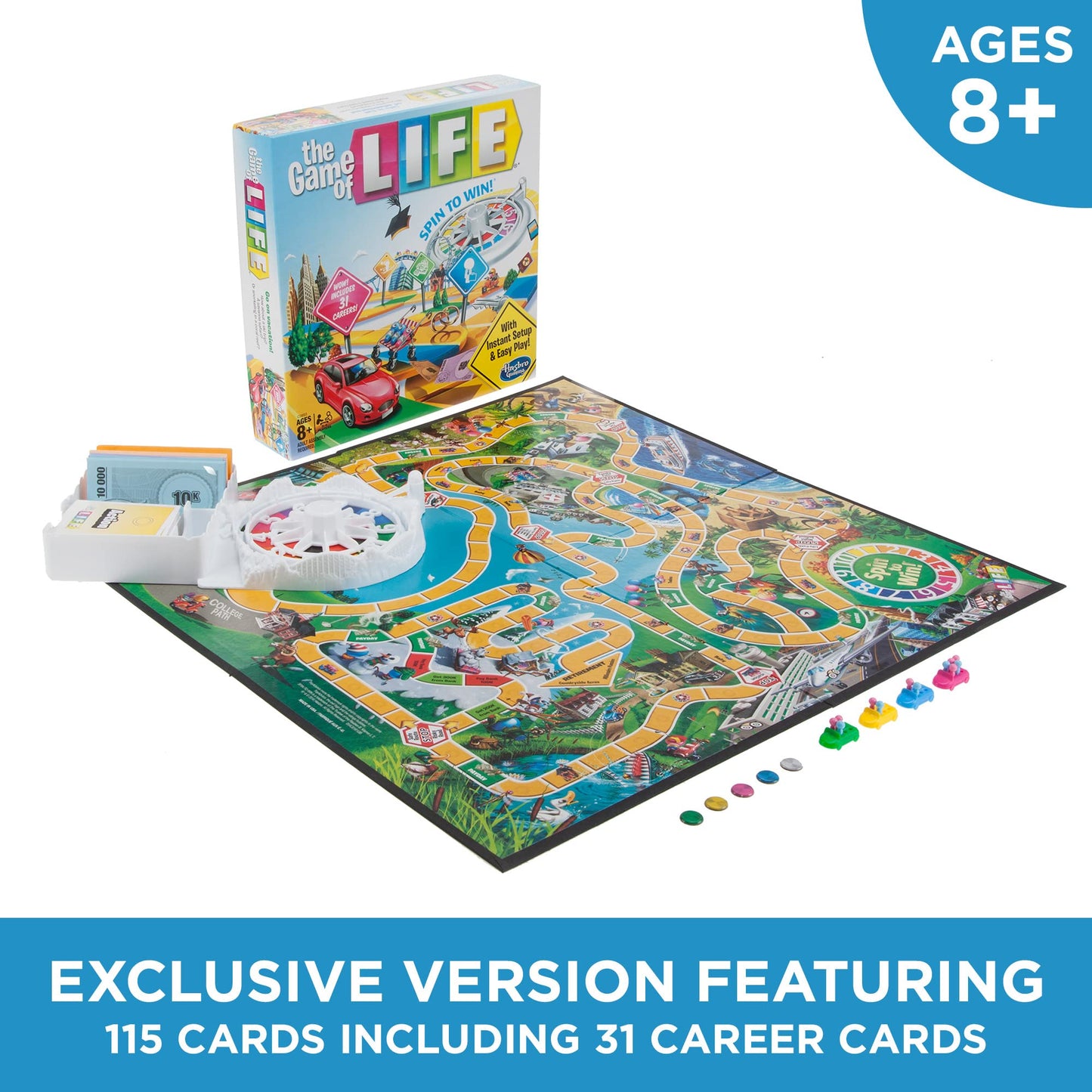 Hasbro Gaming The Game of Life Board Game, Family Games for Kids Ages 8+, Includes 31 Careers, Family Board Games for 2-4 Players, (Amazon Exclusive)