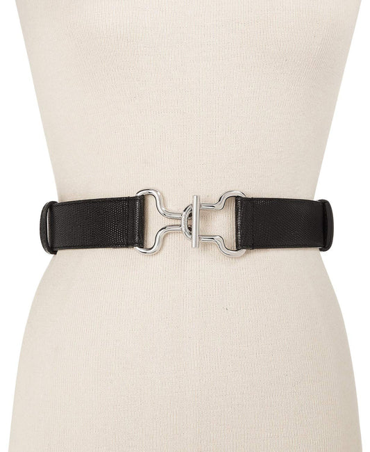 DKNY Adjustable Interlock Belt Black Silver Size One Size