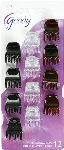 Goody Classics Claw Hair Clip, 3 Prong Mini, 12Count (Pack Of 6)