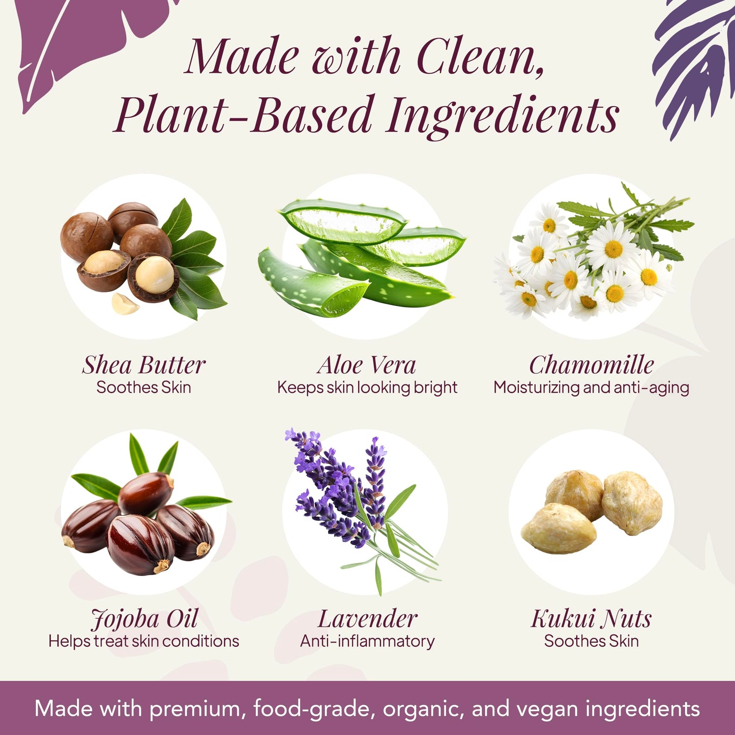 Saavy Naturals Body Wash Lavender Chamomile Plant-Based Ingredients| Made In USA | Sensitive Skin Body Washl Organic Formula With Coconut Oil, Shea