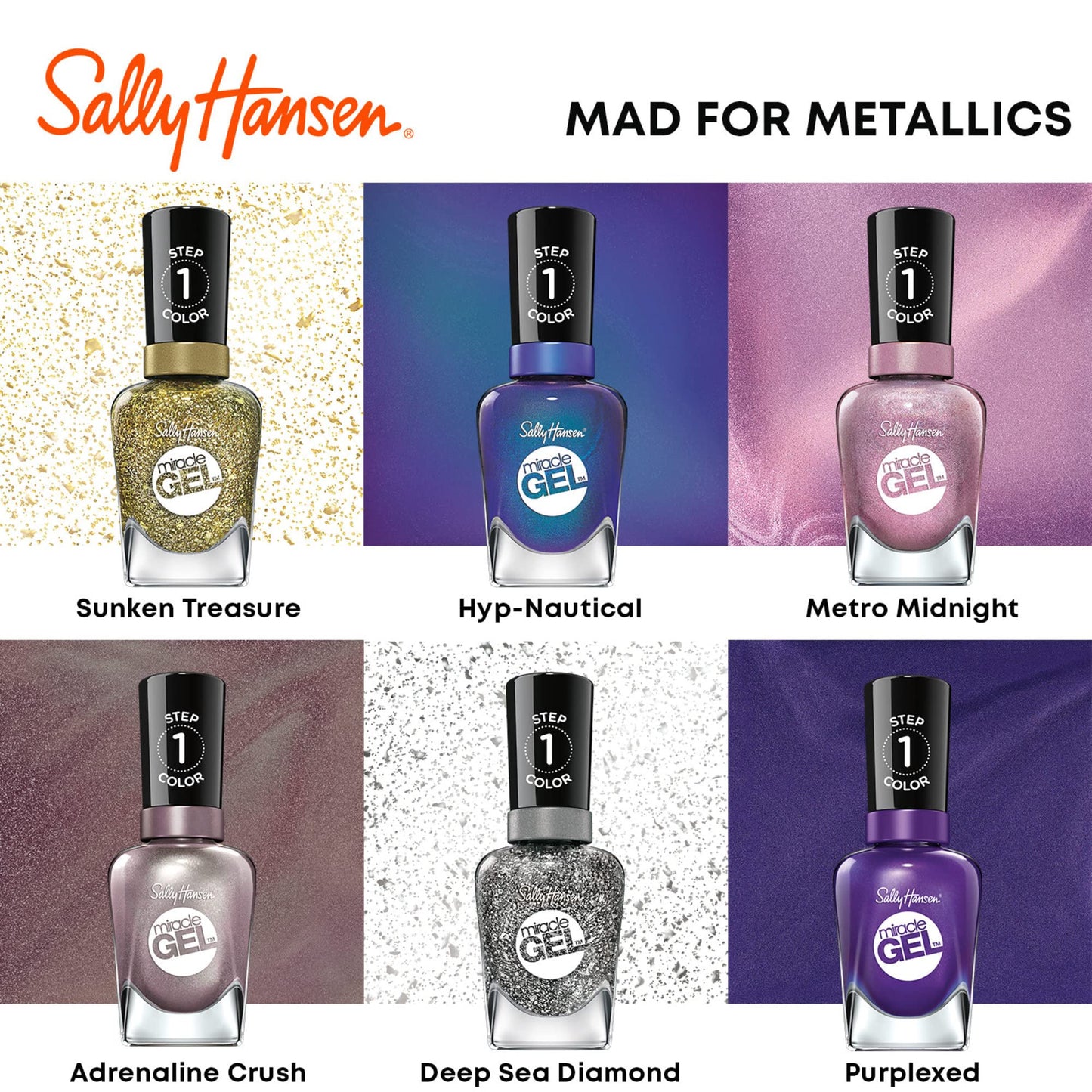 Sally Hansen Miracle Gel Nail Polish, Shade Game of Chromes 149 (Packaging May Vary)