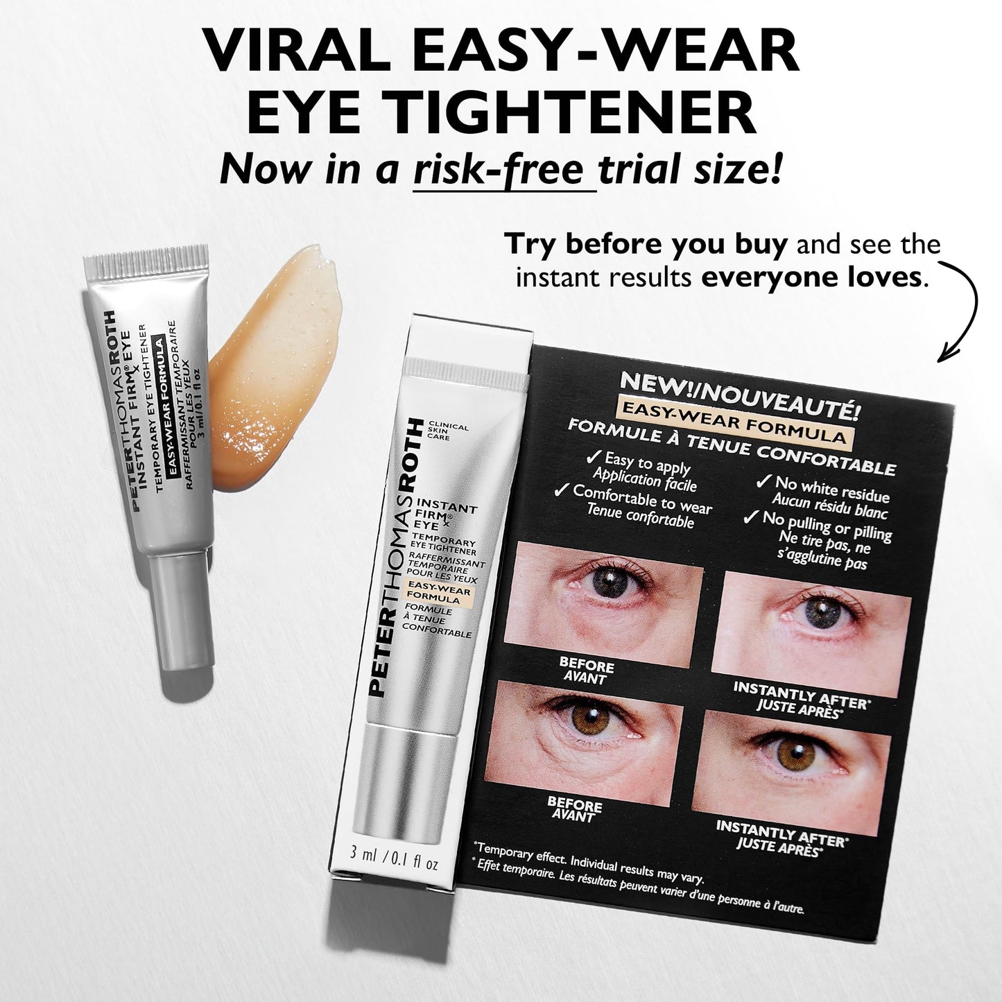 Peter Thomas Roth | Trial-Size Instant FIRMx® Eye Temporary Eye Tightener Easy-Wear Formula | Viral Eye Tightener Cream for Under-Eye Bags & Wrinkles Beauty and Personal Care Peter Thomas Roth