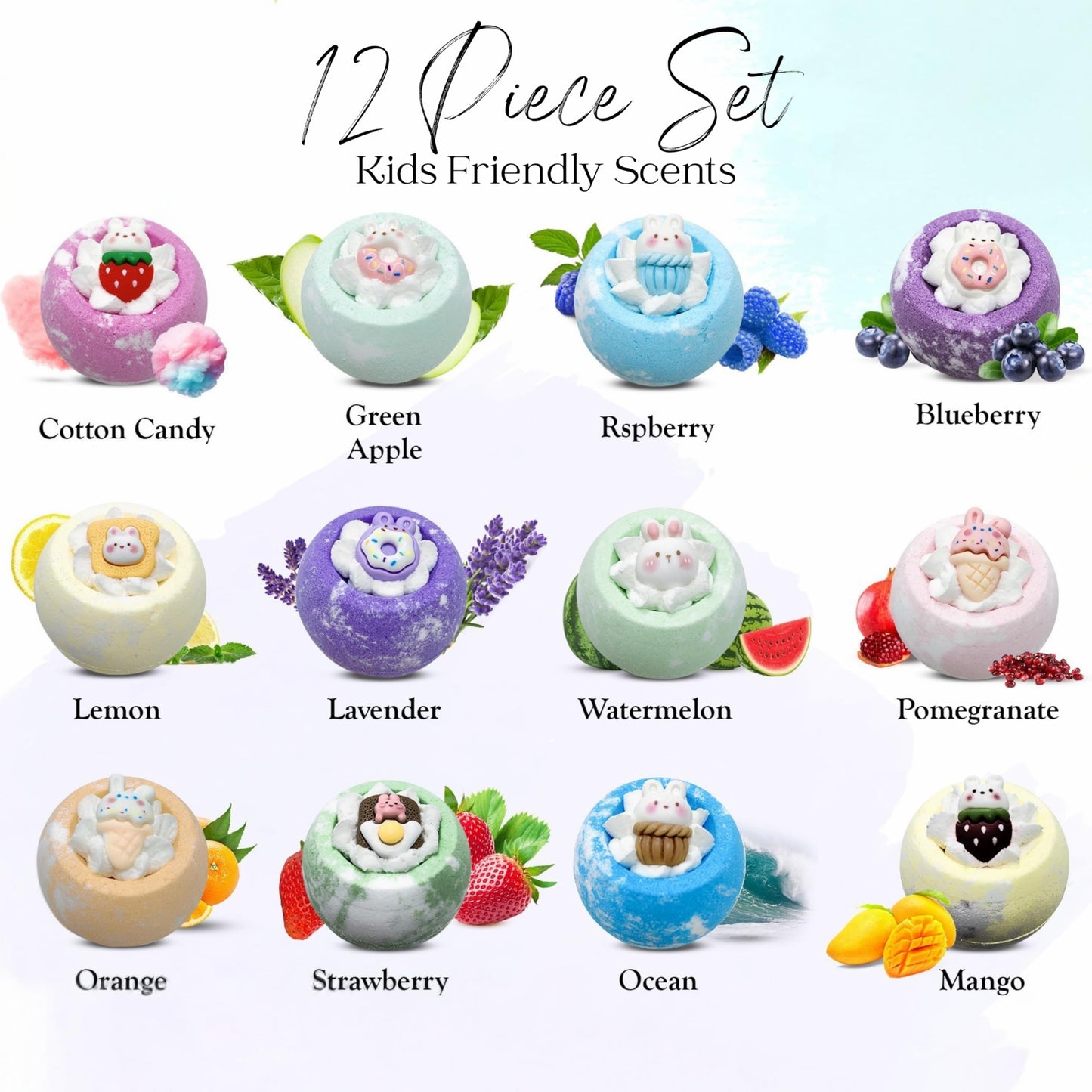 EvolutionUSA Inspire Bath Bombs for Women, 12 Gorgerous Flower Bath Bombs Topped with Dried Flowers, Luxurious Mother's Day Gift Set, Brithday Gift…