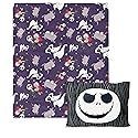 Disney Nightmare Before Christmas, Jump Scare, Silk Touch Throw Blanket, 50 x 60 inches with Plush Pocket Pillow, 14 x 20 inches