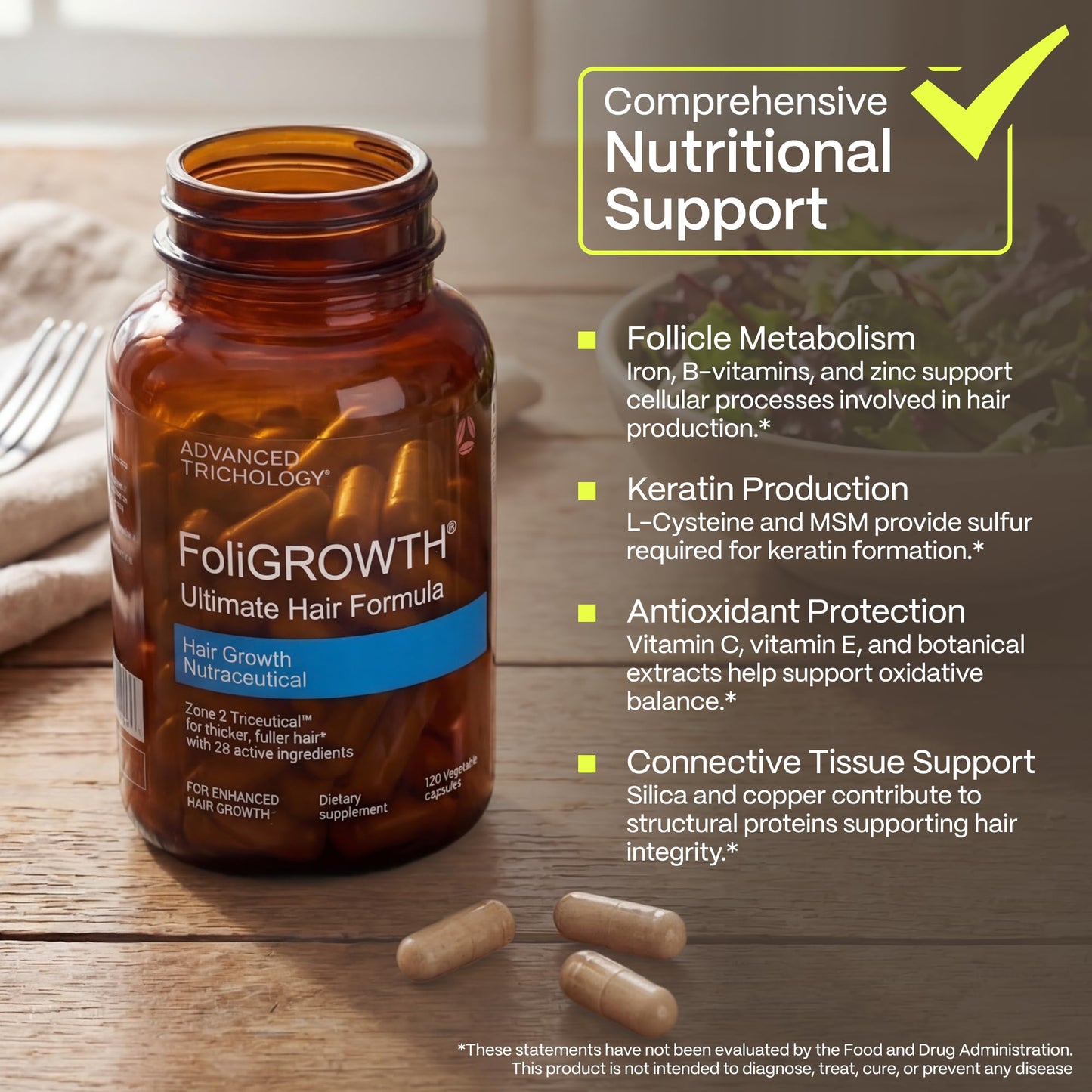 FoliGROWTH® Hair Growth Supplement for Women & Men | for Thicker, Fuller Hair | Supports Thinning Hair, Backed by 20 Years of Experience in Hair Loss Beauty and Personal Care Advanced Trichology