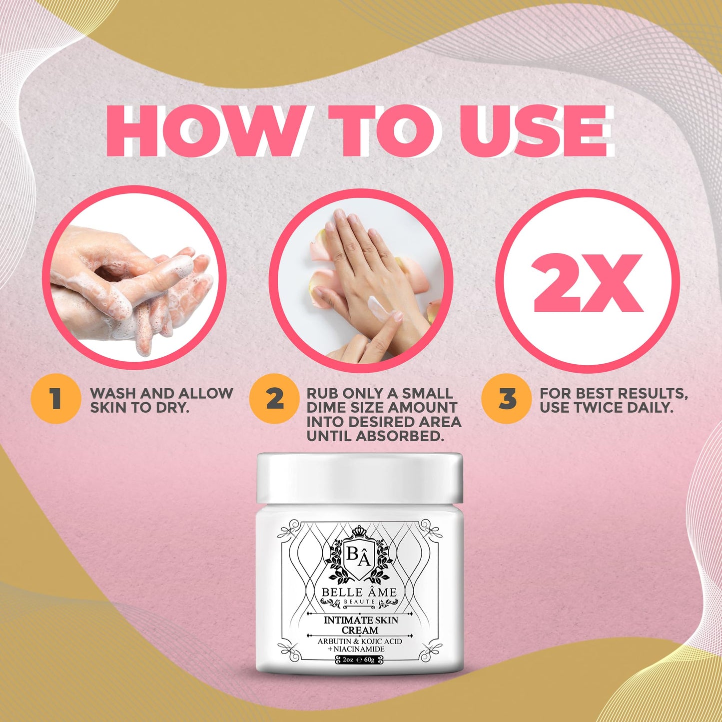 BELLE AME Premium Intimate Brightening Cream - Discoloration Reduction Cream for Uneven Tone -  - 2 oz