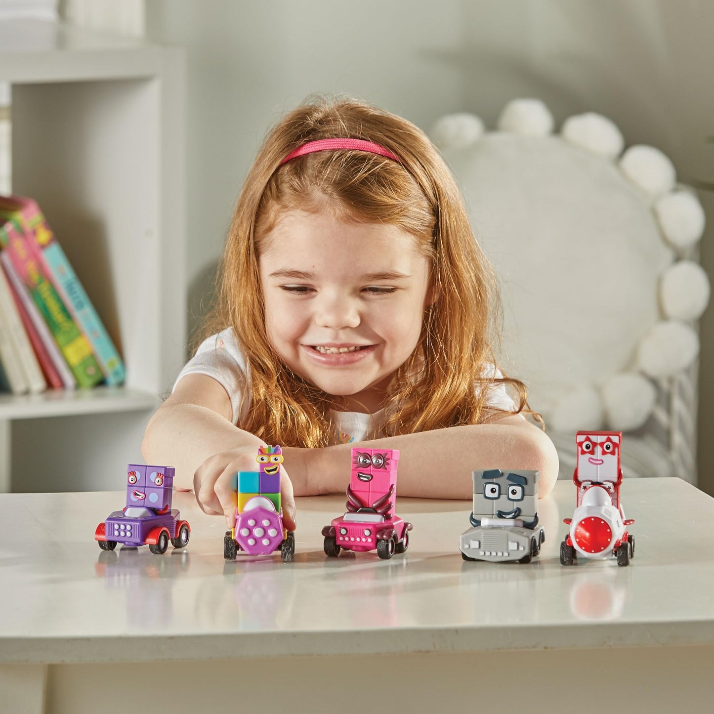 hand2mind Numberblocks Six to Ten Mini Vehicles – Race Car & Action Figure Set, Preschool Math Counting Toys & Toddler Learning Activities