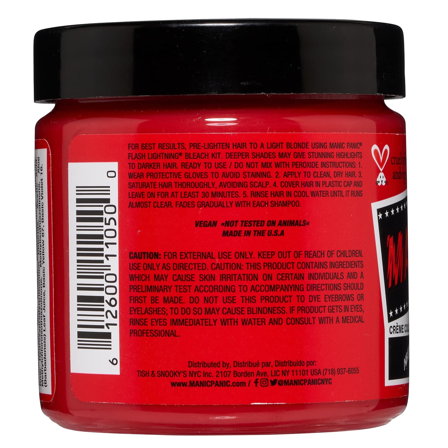MANIC PANIC Classic Red Passion Semi Permanent Hair Color - Medium Cherry Red Hair Dye for Women & Men That Lasts 4-6 Weeks - Vegan, Ammonia