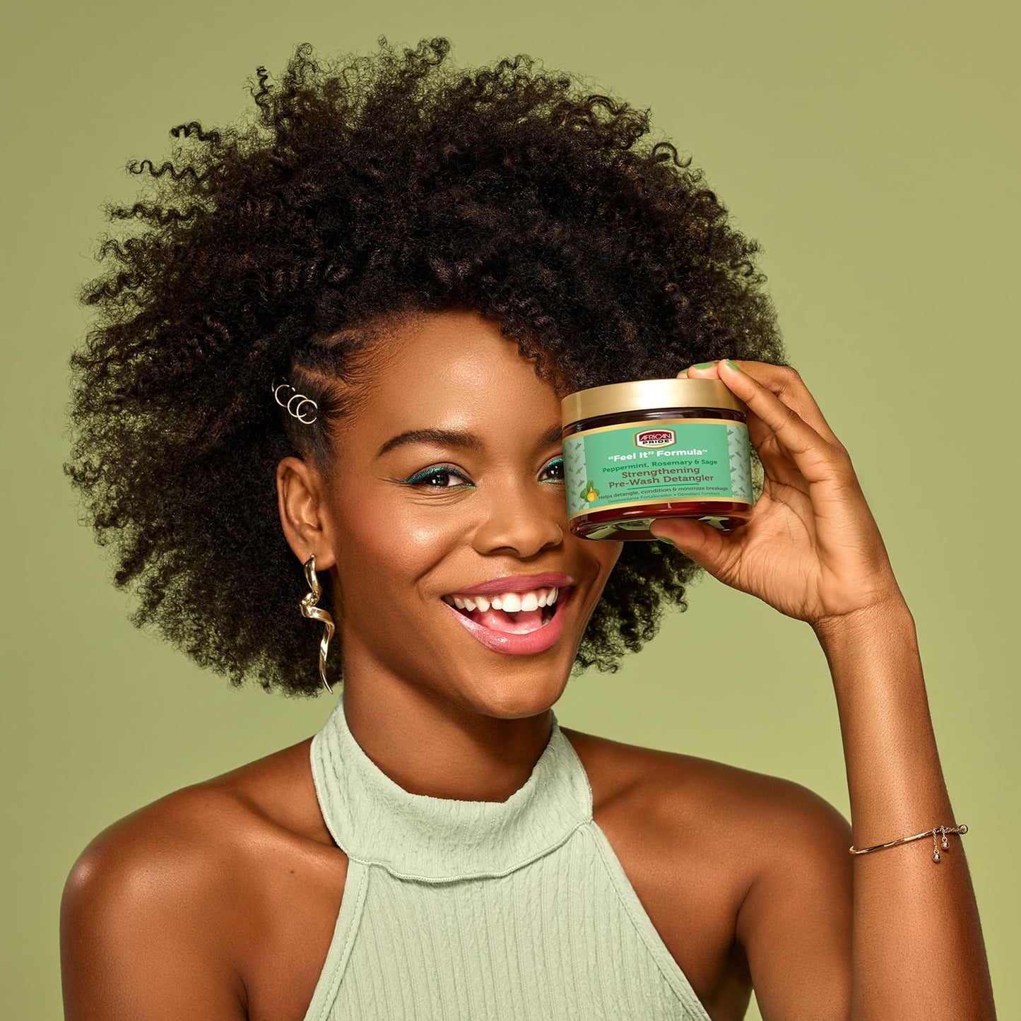 African Pride Feel It Formula Pre-Wash Detangler | Hair Treatment & Hair Mask with Peppermint, Rosemary & Sage | Strengthens, Moisturizes, Promotes