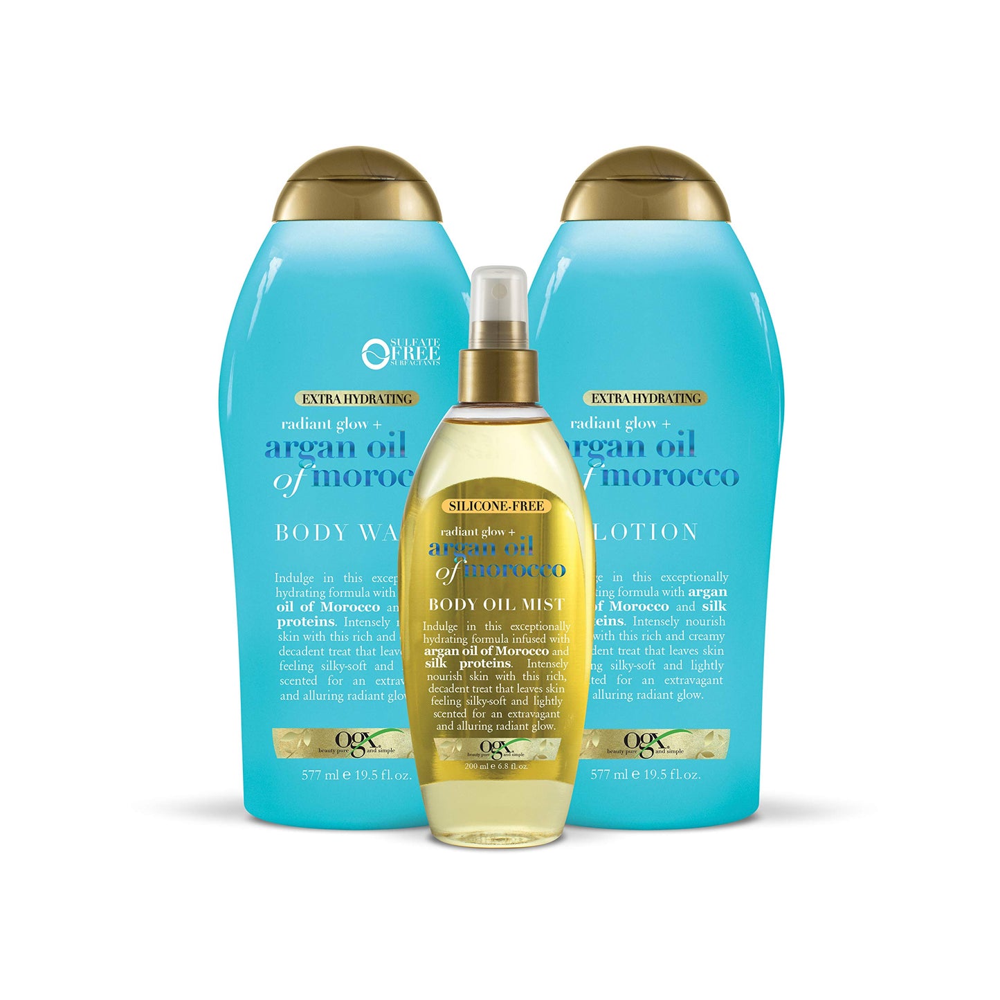 Ogx Body Wash Argan Oil Of Morocco 19.5 Ounce (577ml) (3 Pack)
