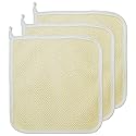 3 pcs/Set Dual-Sided with Soft Weave Exfoliating Scrub and Soft Terry Cloth Towel Home Spa Exfoliating Face and Body - Shower Scrubber - Remove Dead