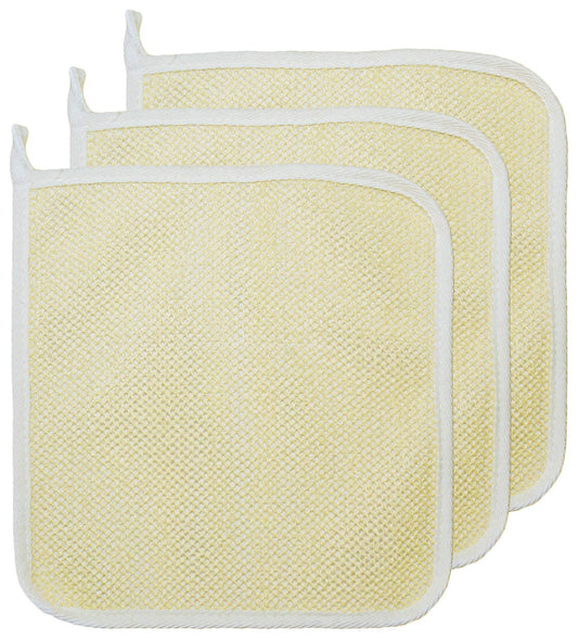 3 pcs/Set Dual-Sided with Soft Weave Exfoliating Scrub and Soft Terry Cloth Towel Home Spa Exfoliating Face and Body - Shower Scrubber - Remove Dead Beauty & Personal Care JINS-Hung