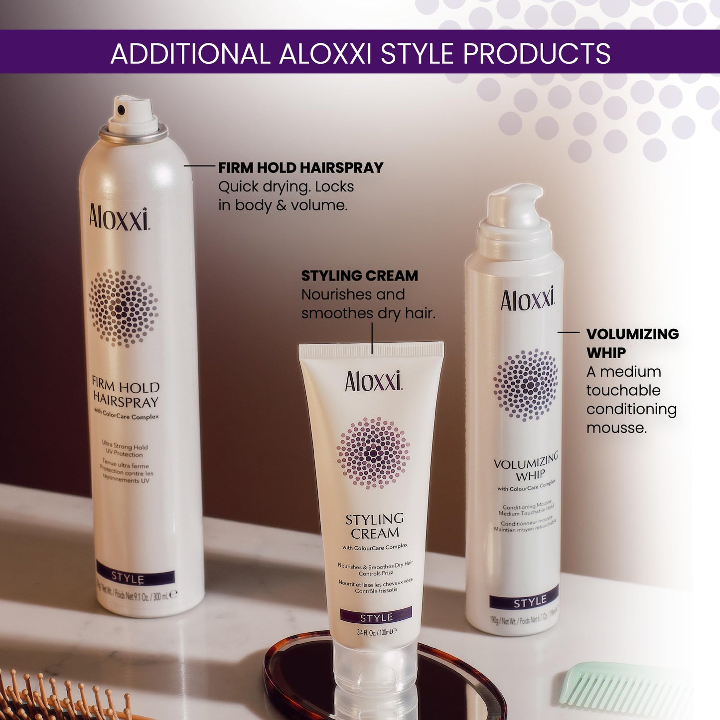 ALOXXI Texturizing Spray Lightweight Spray for Tousled Styles with UV Color Protection, 6.5 Oz