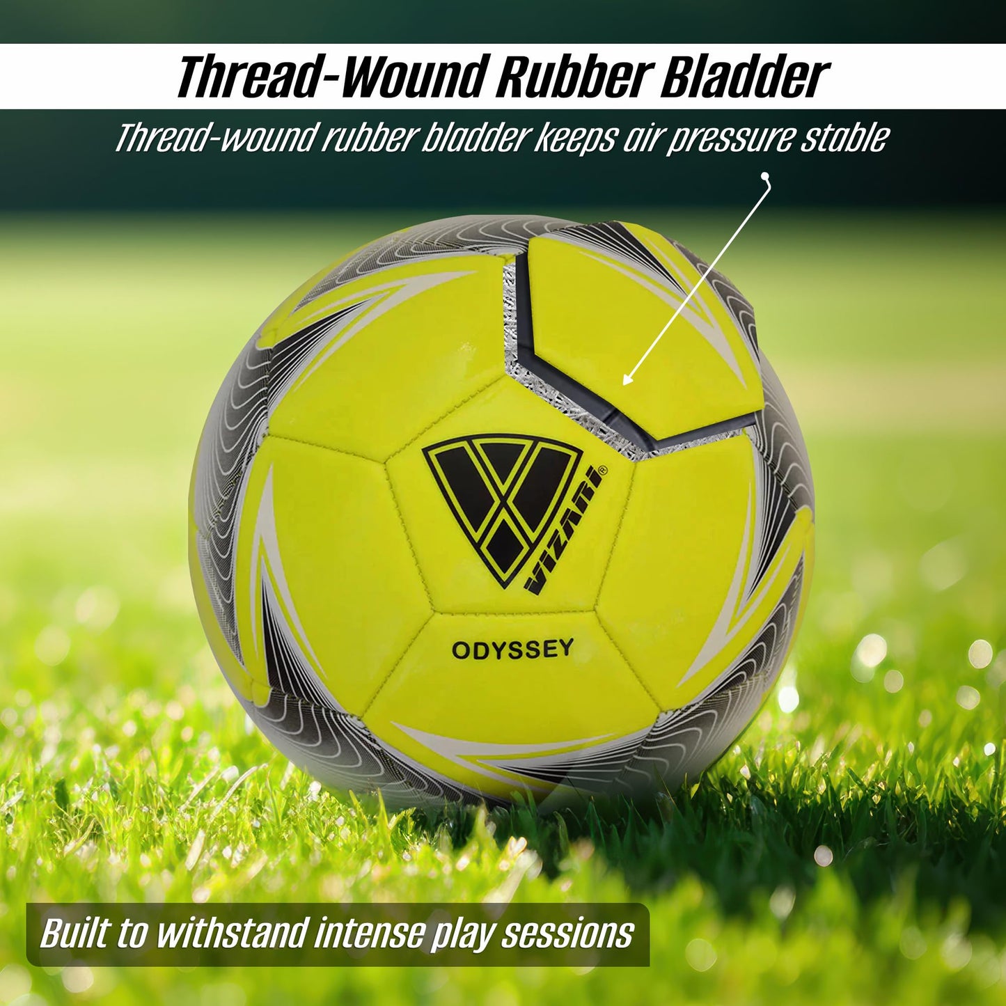 Vizari Soccer Ball Size 3,4,5 for Youth, Adults | Soccer Ball for Practice & Match, Indoor & Outdoor for Boys, Girls, Kids (Pack of 1, 6, 12)