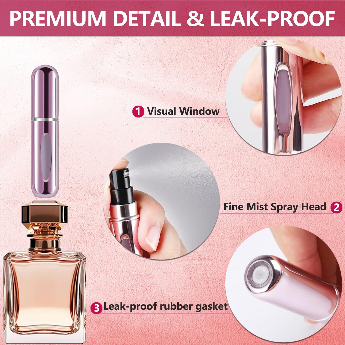 opasyo Refillable Perfume Portable Atomizer Bottle Refillable Perfume Spray, Leak-Proof Perfume Spray Bottle, Travel Perfume for Traveling Beauty and Personal Care opasyo