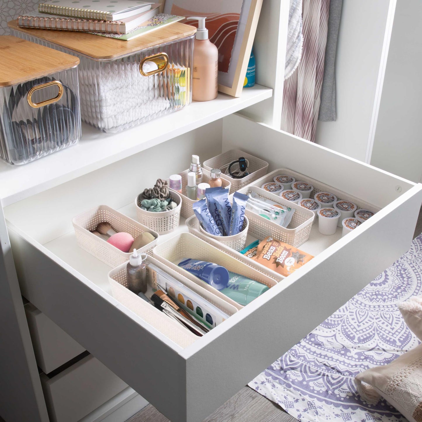 Simplify For Green Living Square Basket Organizing Set | Dimensions: 4.8"x 4.8"s 2.36" | Set Includes 6 Square Baskets | Great for Organizing Draws…